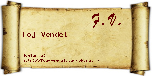 Foj Vendel névjegykártya